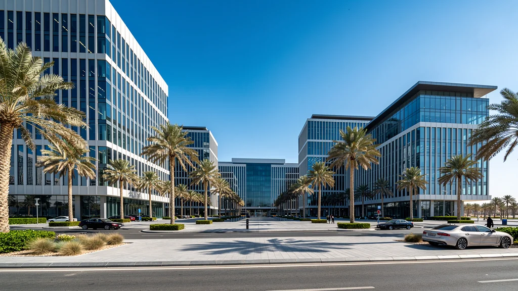 Tour de bureaux du centre financier de Dubaï illustrant les formes de sociétés